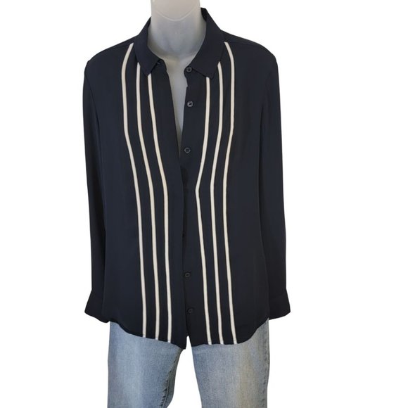 Banana Republic Blue Top Striped Button Down Shirt SP - Picture 2 of 10